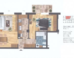 Appartement 2 chambres à vendre dans Floresti