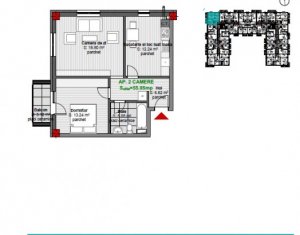 Appartement 2 chambres à vendre dans Floresti