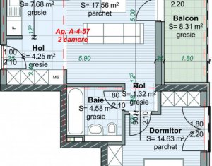 Lakás 2 szobák eladó on Cluj-napoca, Zóna Centru