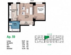 Lakás 2 szobák eladó on Cluj-napoca, Zóna Zorilor