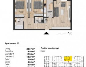 Lakás 3 szobák eladó on Cluj-napoca, Zóna Marasti