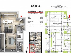 Lakás 2 szobák eladó on Floresti