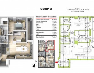 Lakás 3 szobák eladó on Floresti