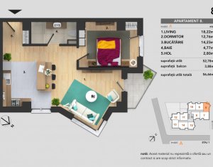 Lakás 2 szobák eladó on Cluj-napoca