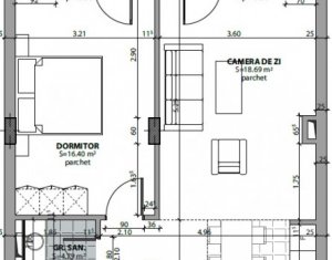 Lakás 2 szobák eladó on Cluj-napoca, Zóna Dambul Rotund