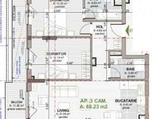 Lakás 3 szobák eladó on Cluj-napoca, Zóna Marasti