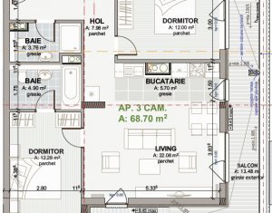 Lakás 3 szobák eladó on Cluj-napoca, Zóna Marasti