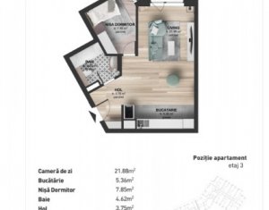Lakás 1 szobák eladó on Cluj-napoca, Zóna Marasti