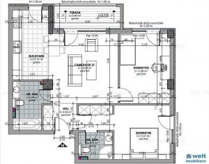 Lakás 3 szobák eladó on Cluj-napoca, Zóna Dambul Rotund