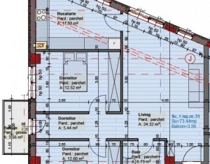 Lakás 3 szobák eladó on Cluj-napoca, Zóna Plopilor