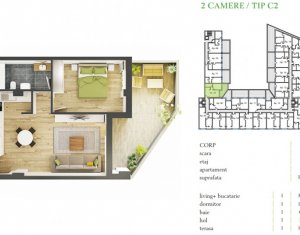 Lakás 2 szobák eladó on Cluj-napoca, Zóna Plopilor