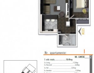 Lakás 2 szobák eladó on Cluj-napoca, Zóna Marasti