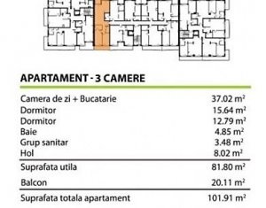 Lakás 3 szobák eladó on Cluj-napoca, Zóna Gheorgheni
