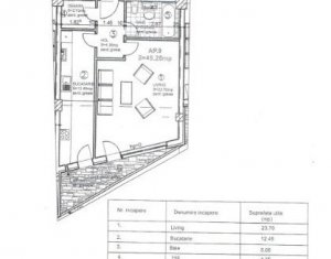 Lakás 1 szobák eladó on Cluj-napoca, Zóna Centru