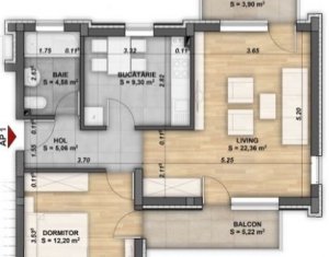 Lakás 2 szobák eladó on Cluj-napoca, Zóna Manastur