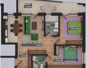 , 62.9m2 on Floresti