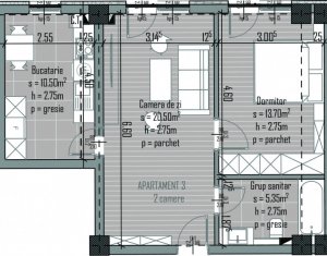 Lakás 2 szobák eladó on Cluj-napoca, Zóna Centru