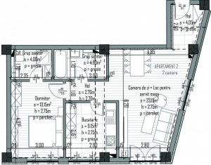 Lakás 2 szobák eladó on Cluj-napoca, Zóna Centru