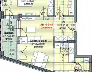 Lakás 2 szobák eladó on Cluj-napoca, Zóna Centru