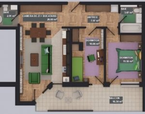 Lakás 2 szobák eladó on Floresti