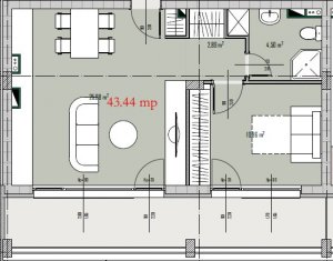 , 43.44m2 on Cluj-napoca, Zóna Baciu