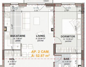 Lakás 2 szobák eladó on Cluj-napoca, Zóna Marasti
