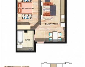 Lakás 2 szobák eladó on Floresti