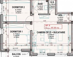 Appartement 3 chambres à vendre dans Floresti