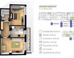 Lakás 2 szobák kiadó on Cluj-napoca, Zóna Gheorgheni