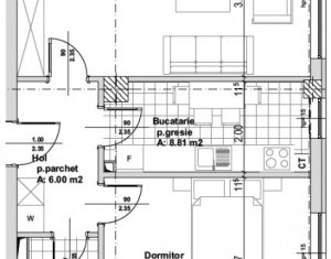 , 56.28m2 on Cluj-napoca, Zóna Andrei Muresanu