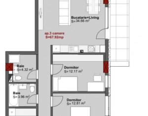 Lakás 3 szobák kiadó on Cluj-napoca, Zóna Centru