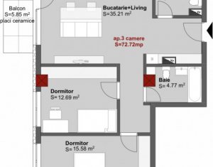 Lakás 3 szobák kiadó on Cluj-napoca, Zóna Centru