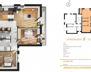 Lakás 3 szobák eladó on Cluj-napoca, Zóna Buna Ziua
