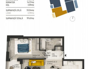 Lakás 2 szobák eladó on Cluj-napoca, Zóna Centru