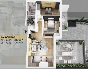 Lakás 3 szobák eladó on Cluj-napoca, Zóna Centru