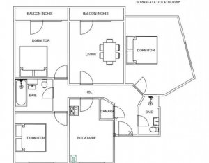 Lakás 4 szobák eladó on Cluj-napoca, Zóna Manastur