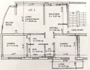 Lakás 3 szobák eladó on Cluj-napoca, Zóna Buna Ziua