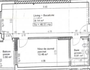, 46.5m2 on Floresti