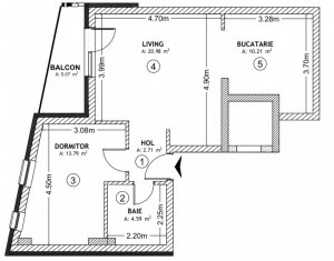 Lakás 2 szobák eladó on Cluj-napoca, Zóna Centru