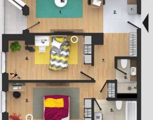 Appartement 3 chambres à vendre dans Cluj-napoca, zone Buna Ziua