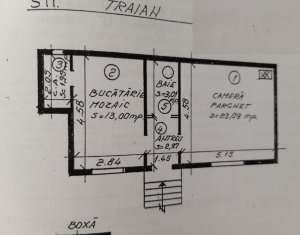 Birou 2 incaperi 45mp la curte, zona Politia Judeteana, str Traian