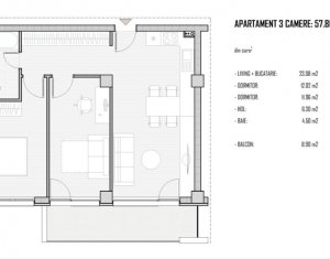 Lakás 3 szobák eladó on Baciu, Zóna Centru