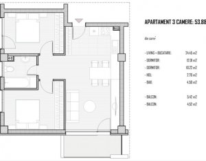 Lakás 3 szobák eladó on Baciu, Zóna Centru