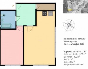 Lakás 2 szobák eladó on Baciu, Zóna Centru