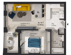 Appartement 2 chambres à vendre dans Cluj-napoca, zone Centru