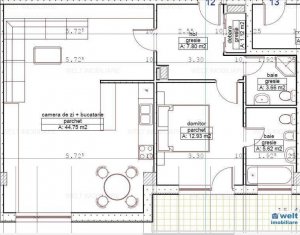 Lakás 2 szobák eladó on Cluj-napoca, Zóna Grigorescu