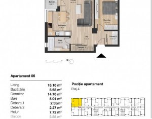 Lakás 2 szobák eladó on Cluj-napoca, Zóna Marasti