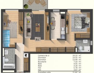 Appartement 3 chambres à vendre dans Cluj-napoca, zone Manastur