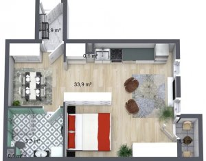 , 40m2 dans Cluj-napoca, zone Manastur