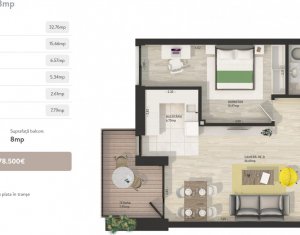 Appartement 2 chambres à vendre dans Cluj-napoca, zone Centru